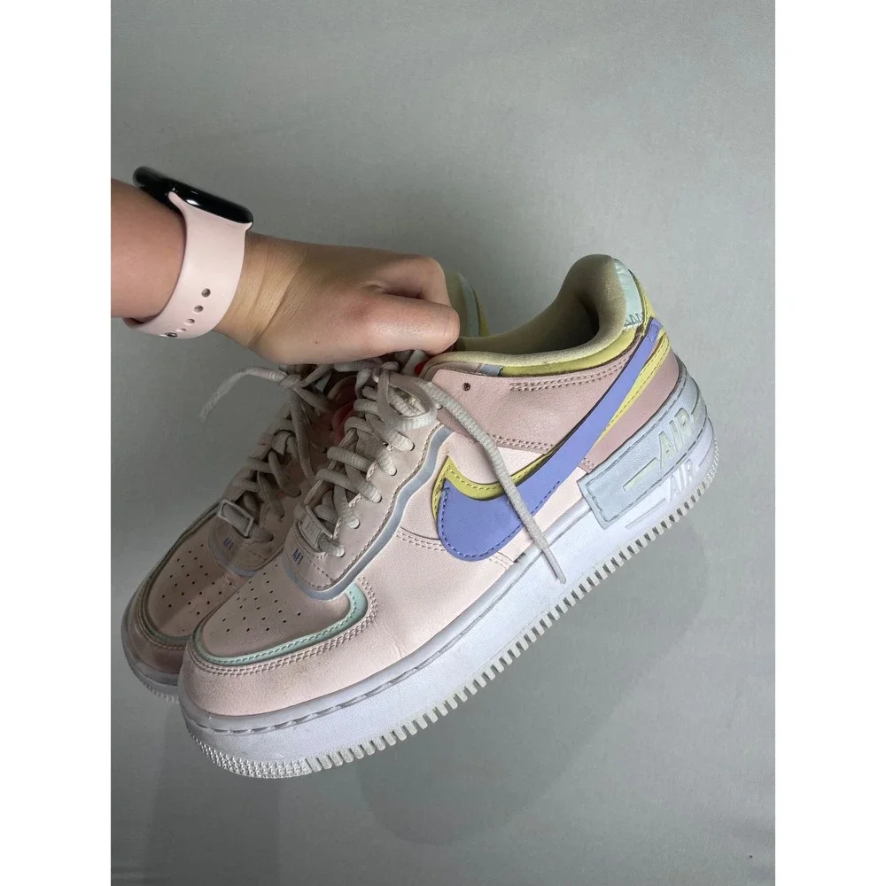 Nike Air Force 1 Shadow Womens 8.5 Pastel Pale Ivory CI0919-106 Low Top Sneakers